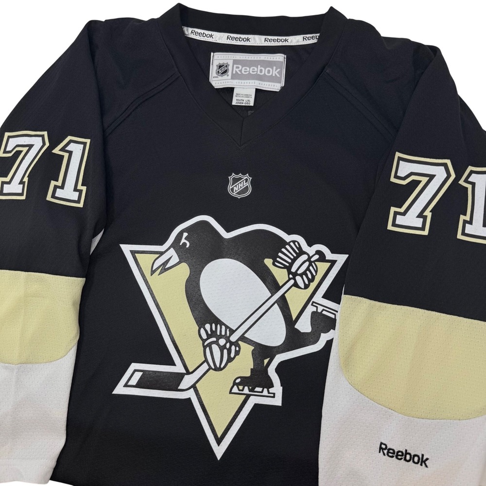Reebok NHL Pittsburgh Penguins Evgeni Malkin 71 Jersey Youth Large XL Black Gold